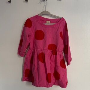 Pink and Red Polka Dot Kids Casual Dress